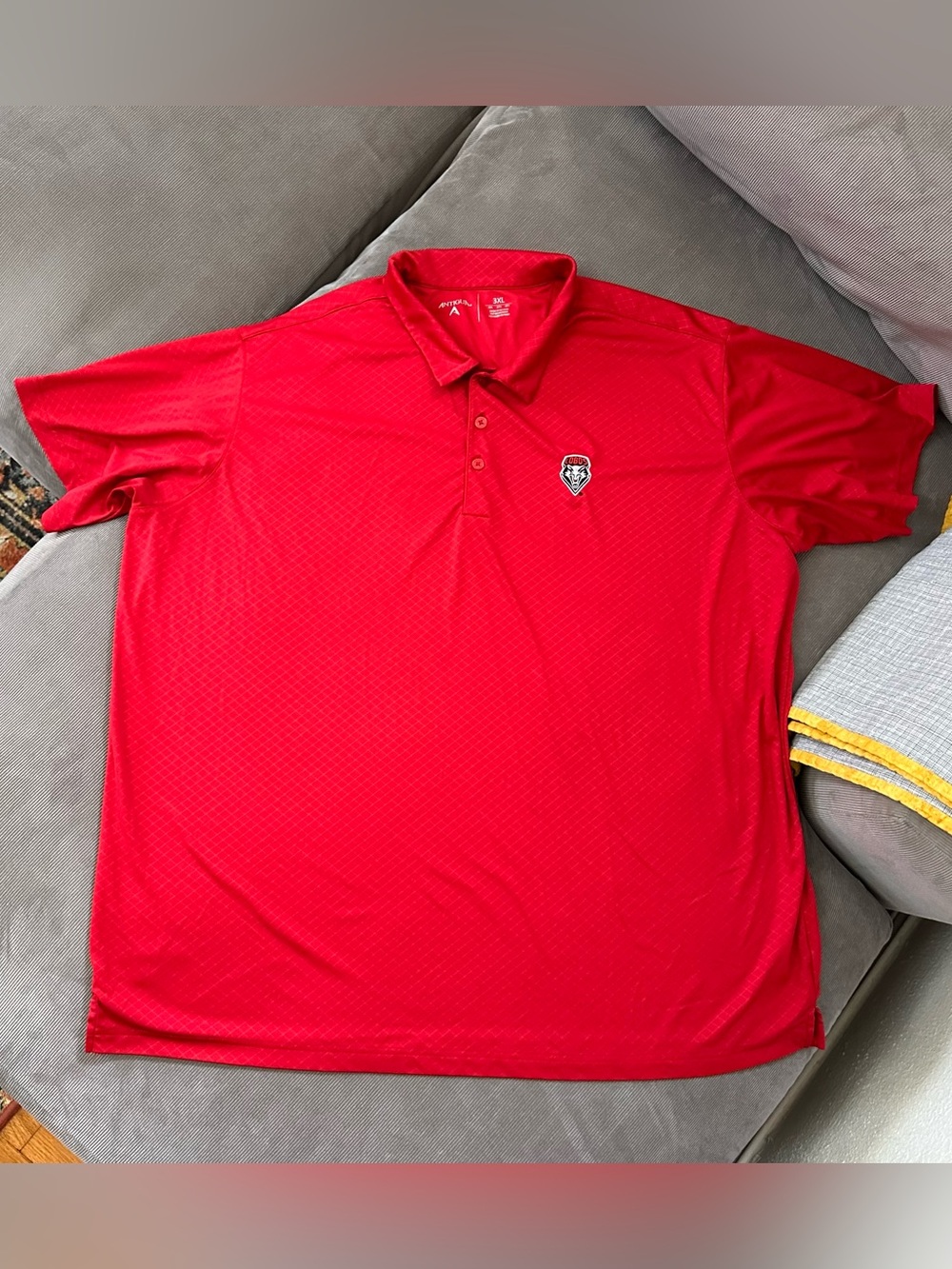 New Mexico Lobos Men's Red Antigua Polo Shirt Size 3XL